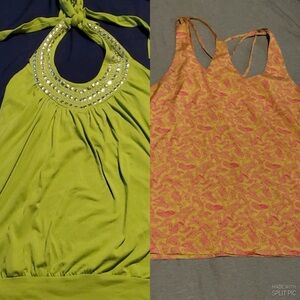 2 X $10 Green tank top & yellow tank tops